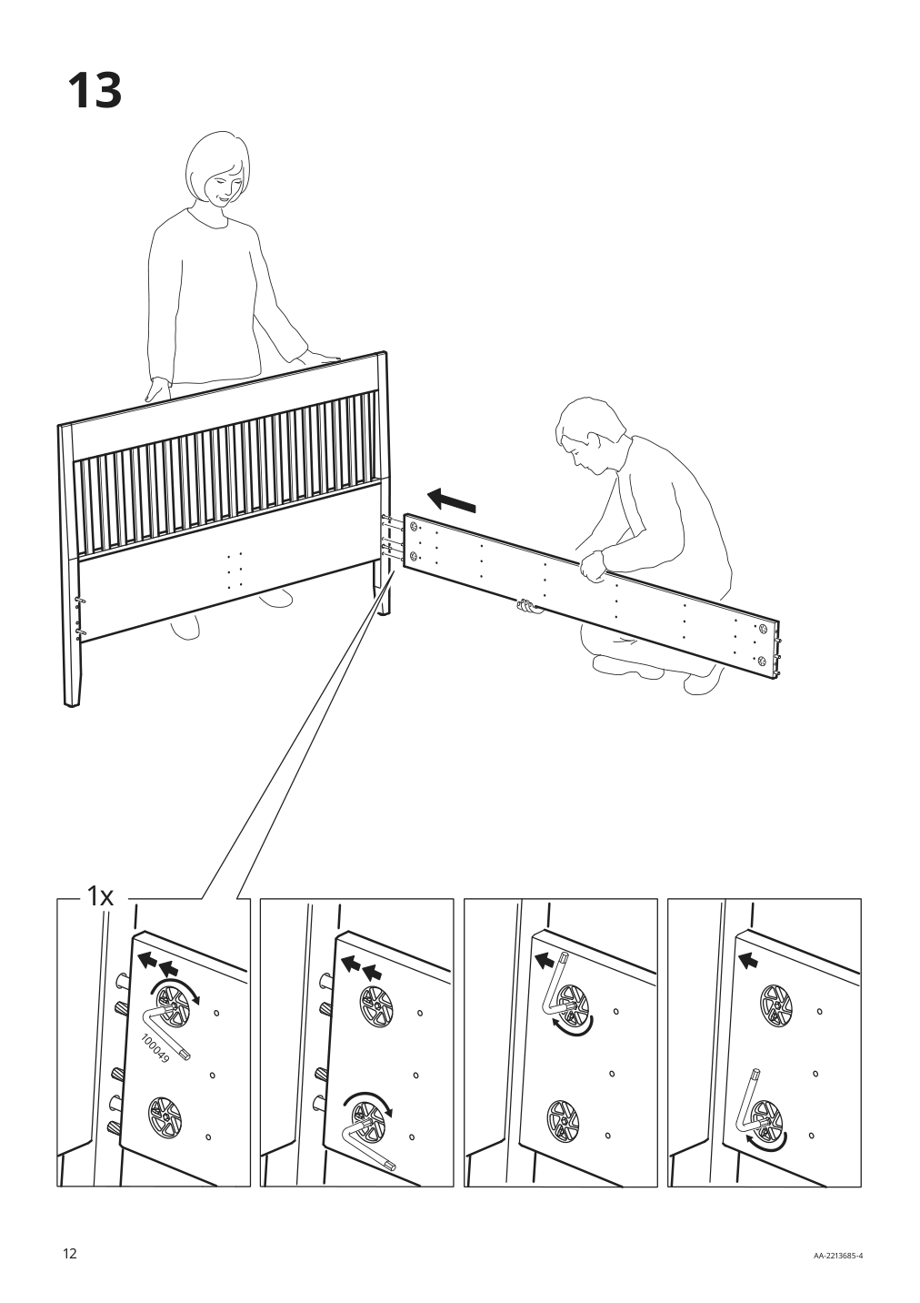 Assembly instructions for IKEA Idanaes bed frame white | Page 12 - IKEA IDANÄS bed frame 404.588.98