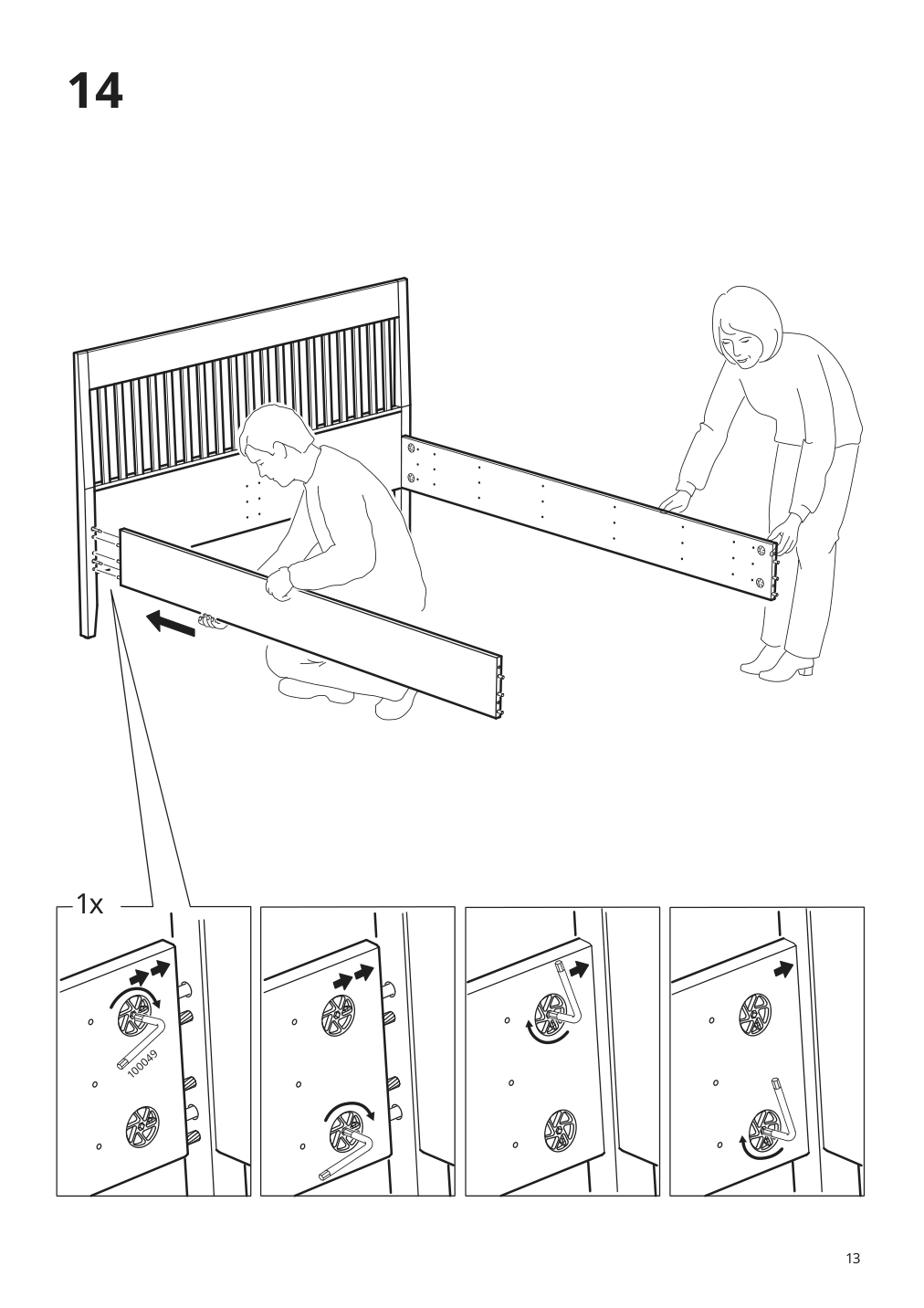 Assembly instructions for IKEA Idanaes bed frame white | Page 13 - IKEA IDANÄS bed frame 404.588.98