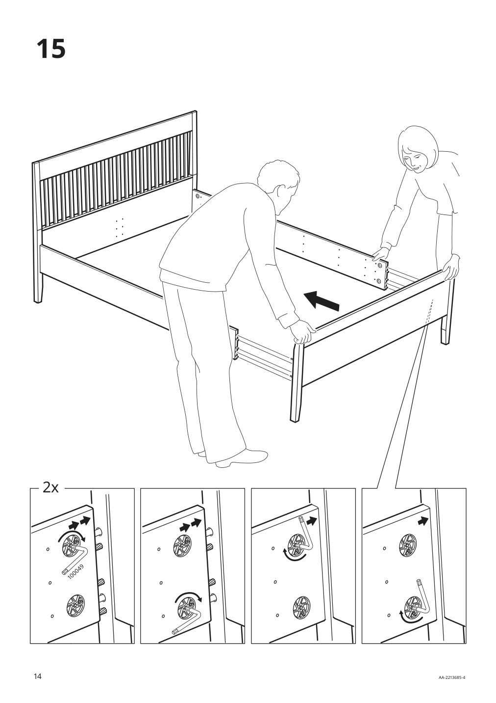 Assembly instructions for IKEA Idanaes bed frame white | Page 14 - IKEA IDANÄS bed frame 404.588.98