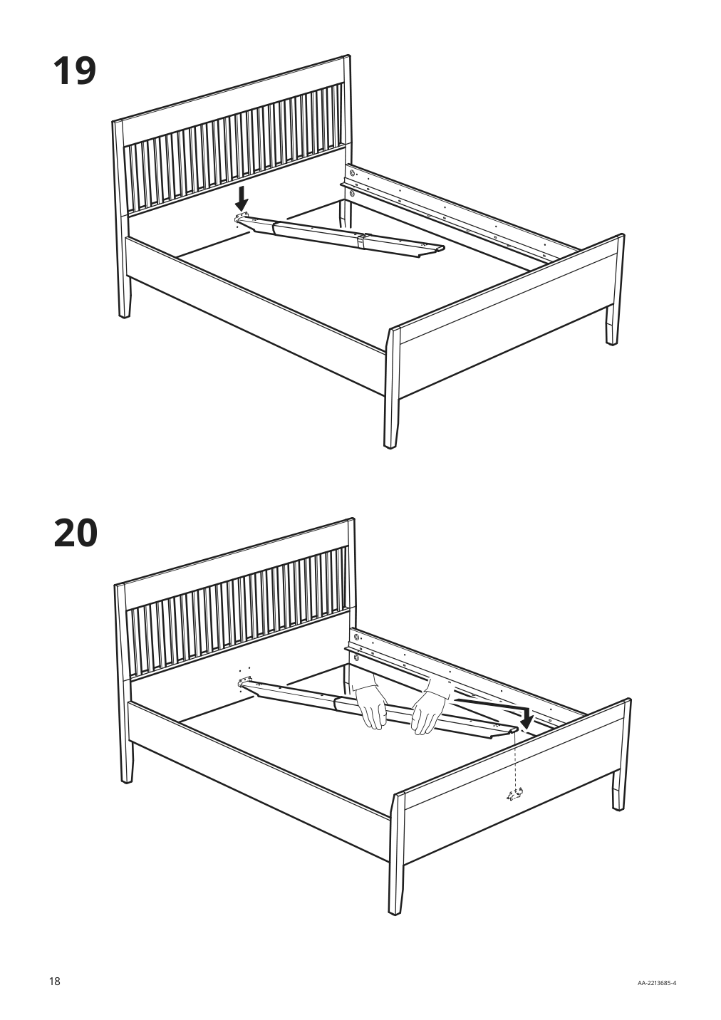 Assembly instructions for IKEA Idanaes bed frame white | Page 18 - IKEA IDANÄS bed frame 404.588.98