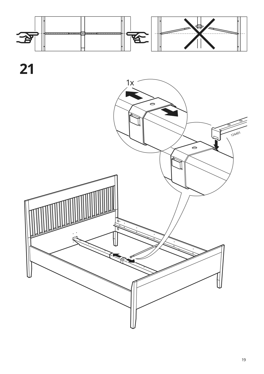 Assembly instructions for IKEA Idanaes bed frame white | Page 19 - IKEA IDANÄS bed frame 404.588.98