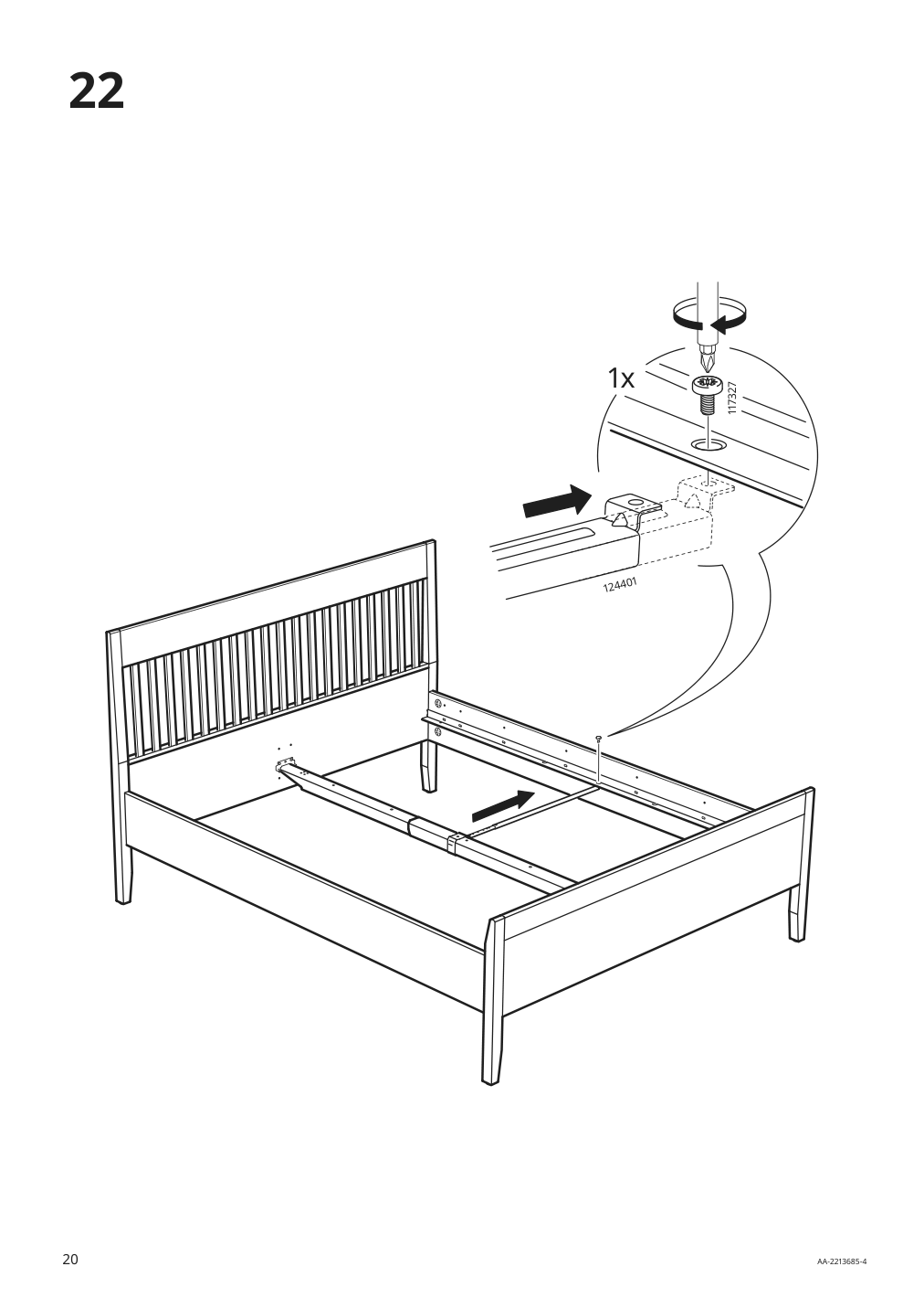 Assembly instructions for IKEA Idanaes bed frame white | Page 20 - IKEA IDANÄS bed frame 404.588.98