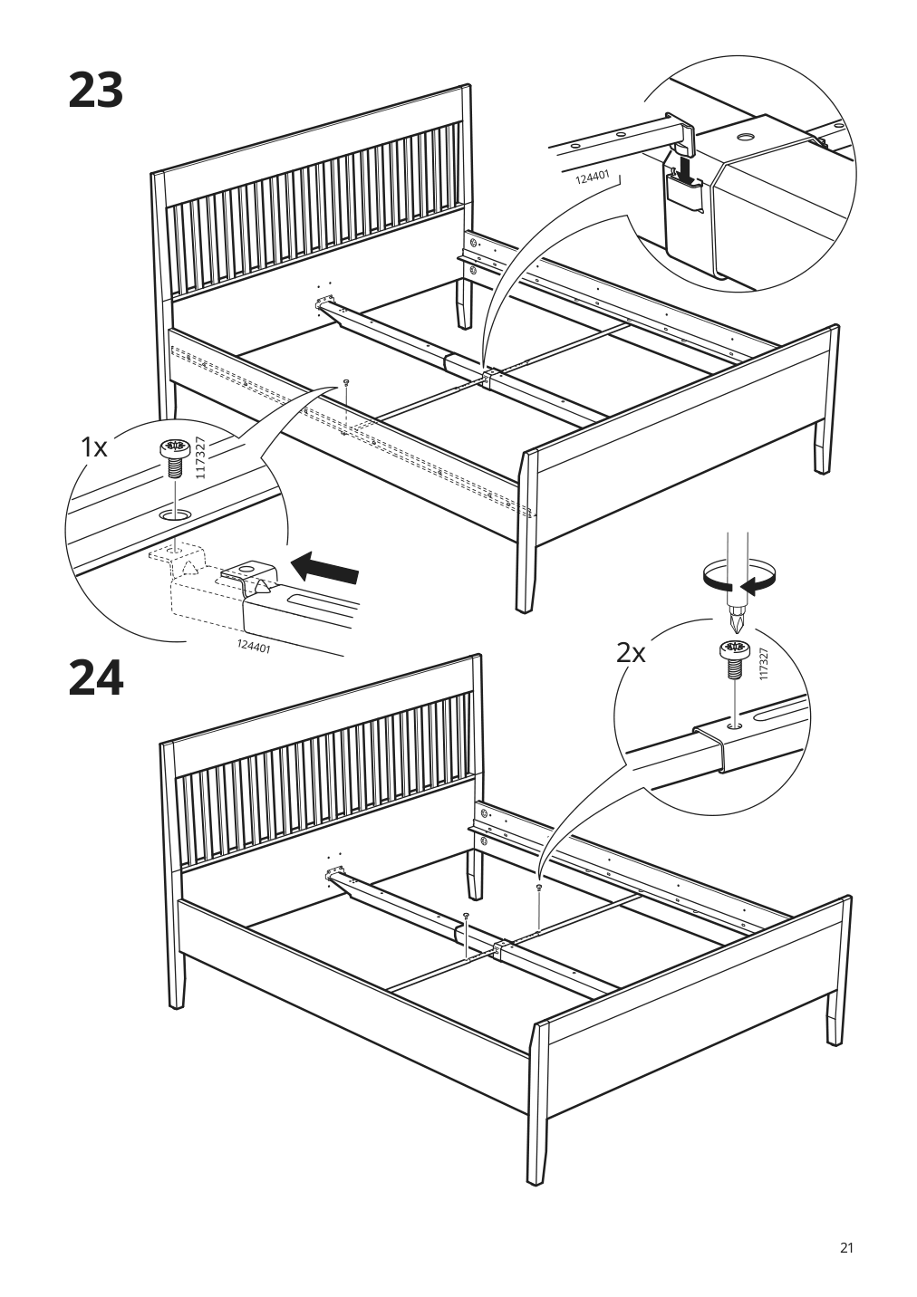 Assembly instructions for IKEA Idanaes bed frame white | Page 21 - IKEA IDANÄS bed frame 404.588.98