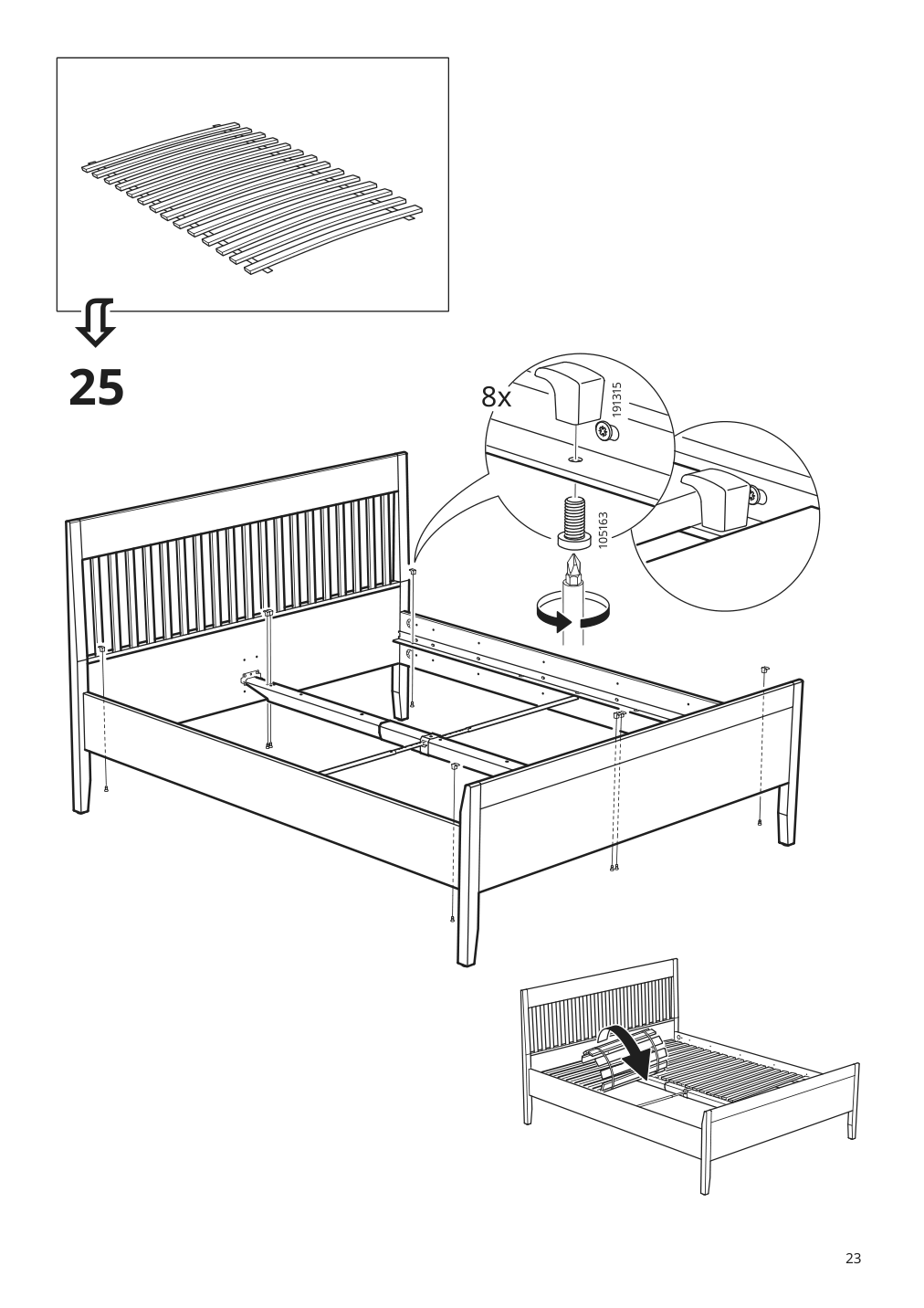 Assembly instructions for IKEA Idanaes bed frame white | Page 23 - IKEA IDANÄS bed frame 404.588.98