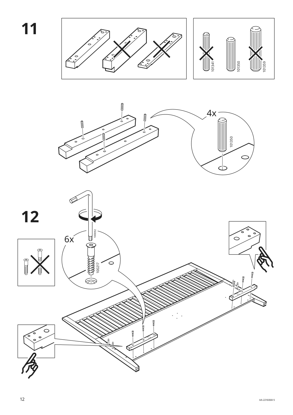 Assembly instructions for IKEA Idanaes bed frame with storage white | Page 12 - IKEA IDANÄS bed frame with storage 493.922.28