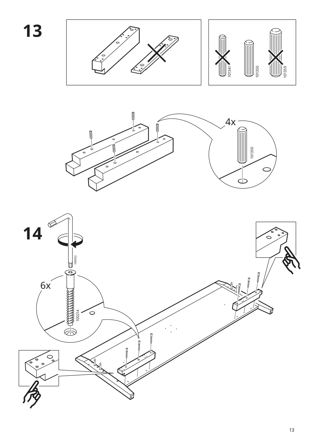 Assembly instructions for IKEA Idanaes bed frame with storage white | Page 13 - IKEA IDANÄS bed frame with storage 493.922.28