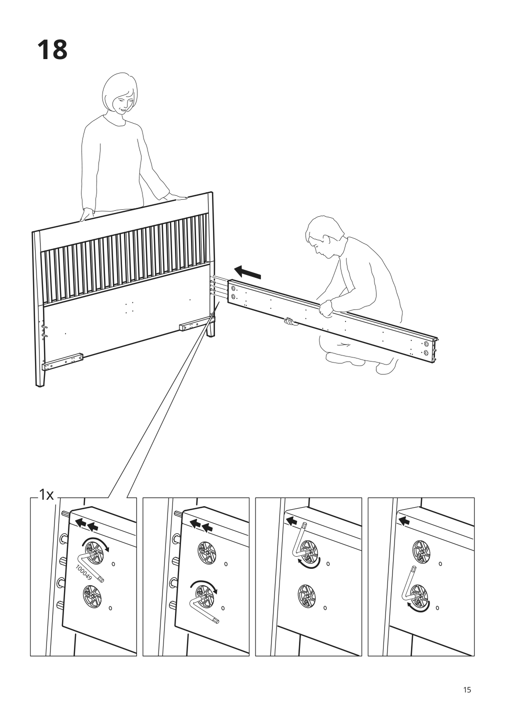 Assembly instructions for IKEA Idanaes bed frame with storage white | Page 15 - IKEA IDANÄS bed frame with storage 493.922.28