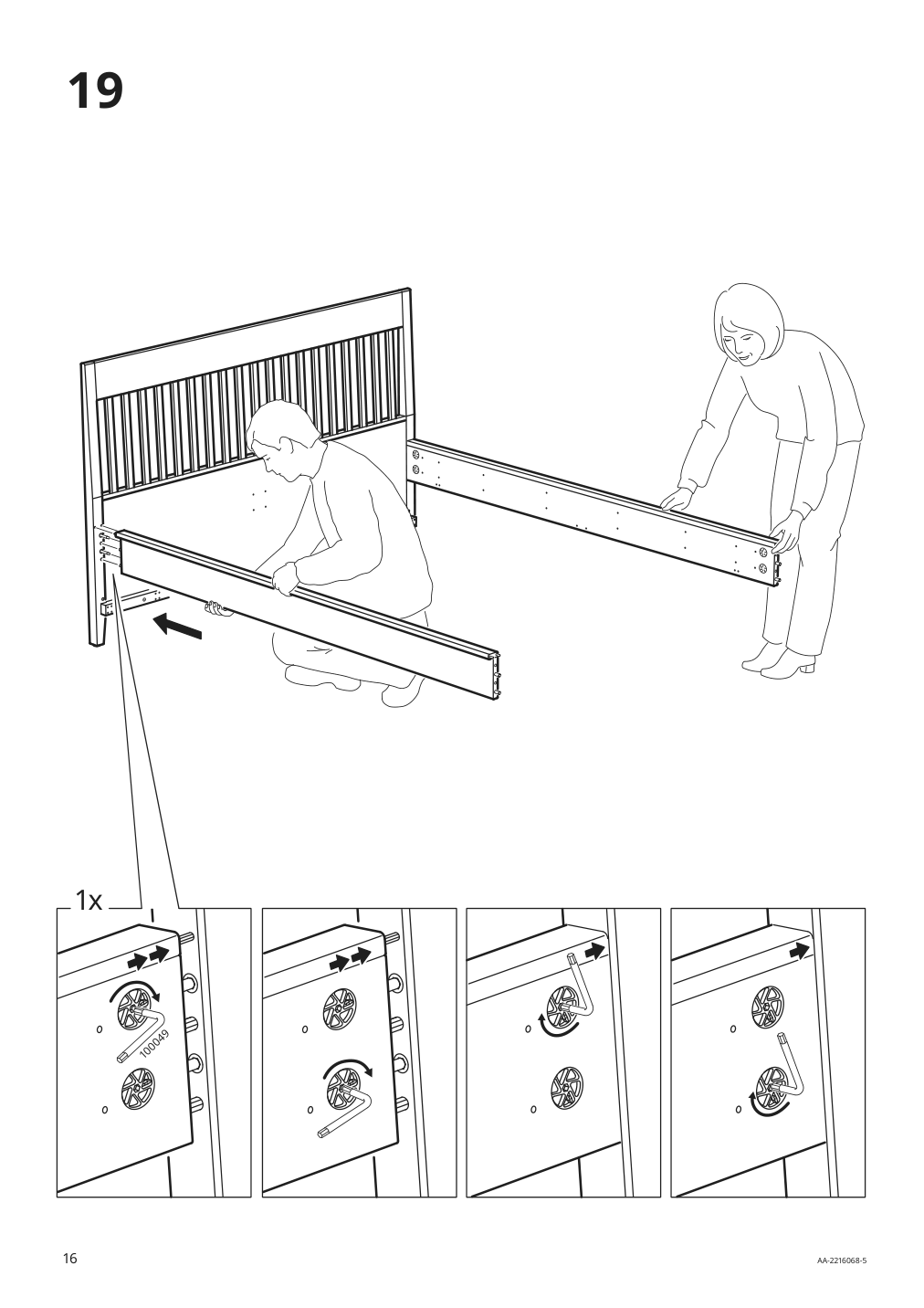 Assembly instructions for IKEA Idanaes bed frame with storage white | Page 16 - IKEA IDANÄS bed frame with storage 493.922.28