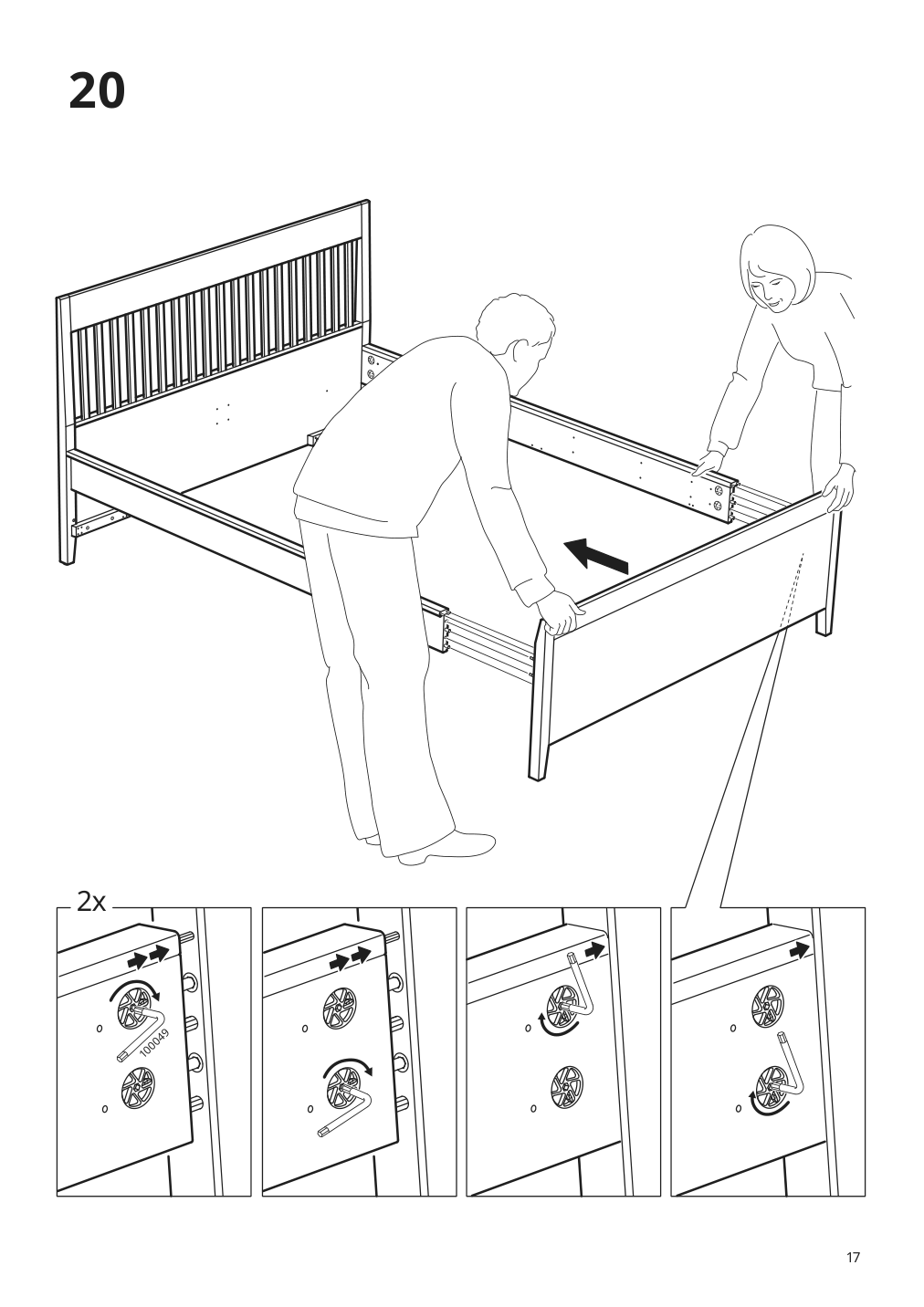 Assembly instructions for IKEA Idanaes bed frame with storage white | Page 17 - IKEA IDANÄS bed frame with storage 493.922.28