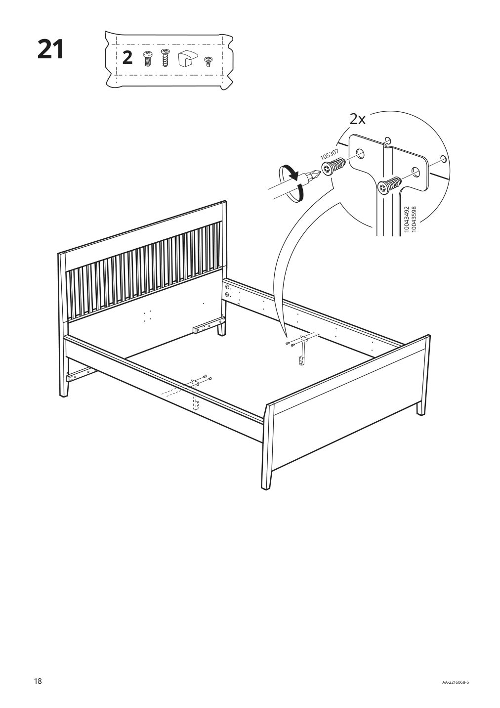 Assembly instructions for IKEA Idanaes bed frame with storage white | Page 18 - IKEA IDANÄS bed frame with storage 493.922.28