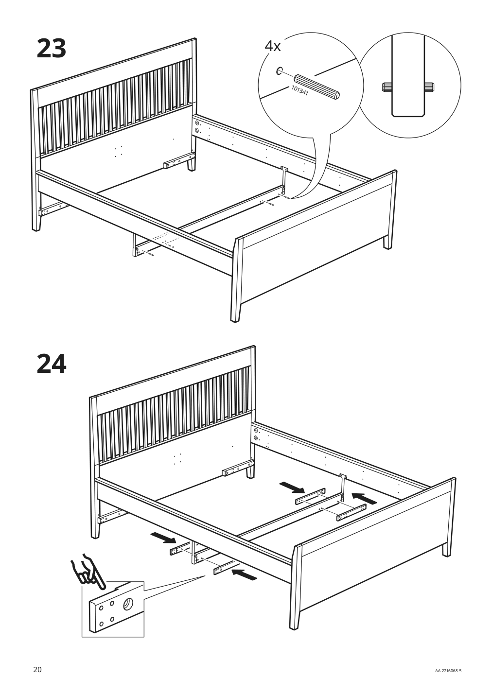 Assembly instructions for IKEA Idanaes bed frame with storage white | Page 20 - IKEA IDANÄS bed frame with storage 493.922.28