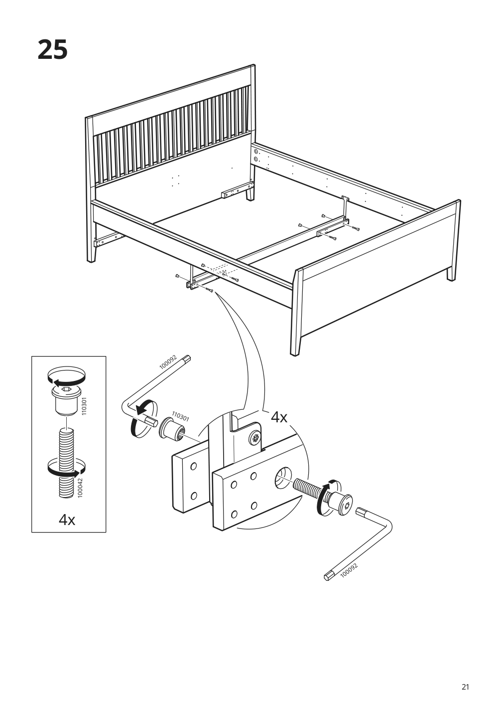 Assembly instructions for IKEA Idanaes bed frame with storage white | Page 21 - IKEA IDANÄS bed frame with storage 493.922.28