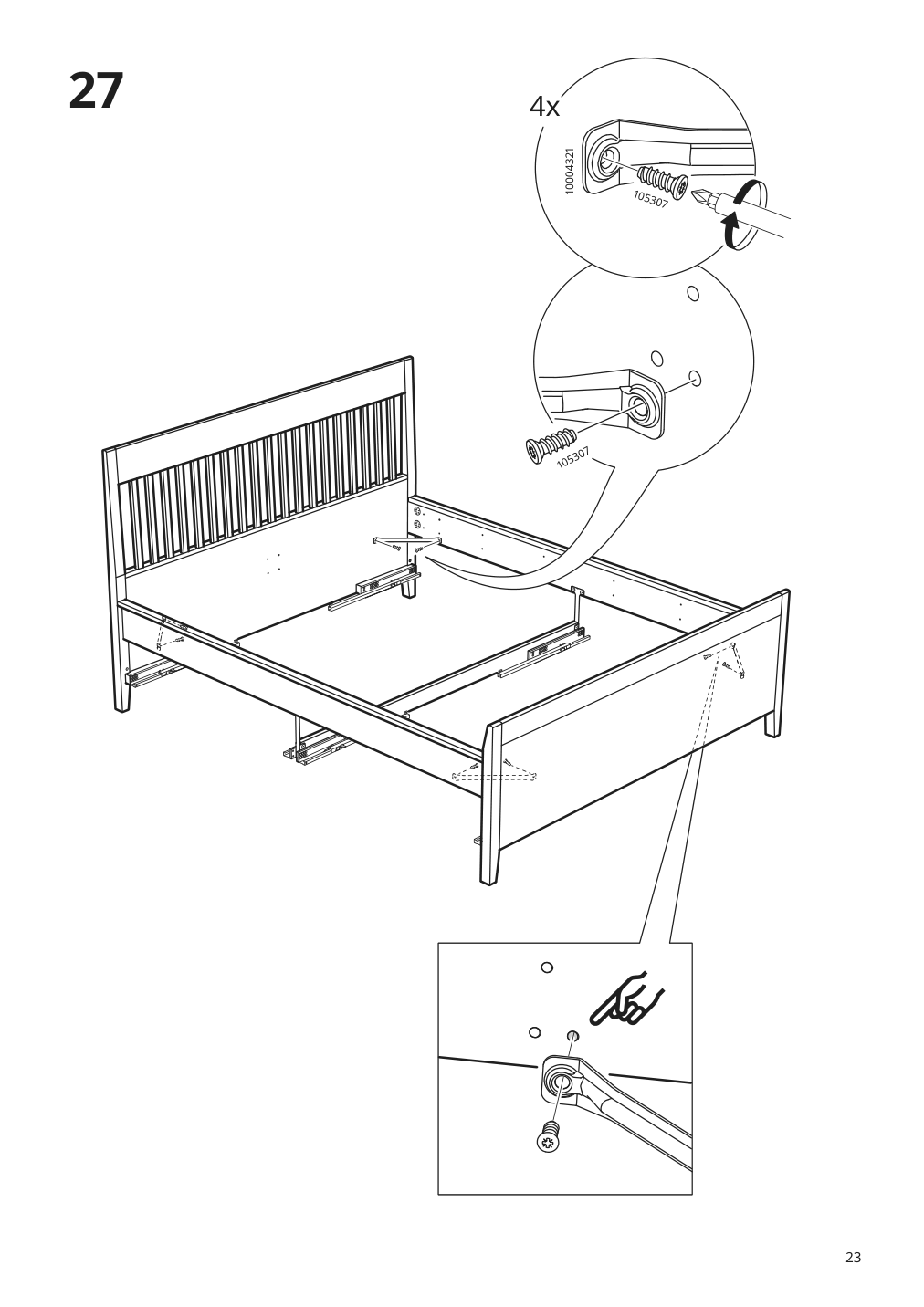 Assembly instructions for IKEA Idanaes bed frame with storage white | Page 23 - IKEA IDANÄS bed frame with storage 493.922.28