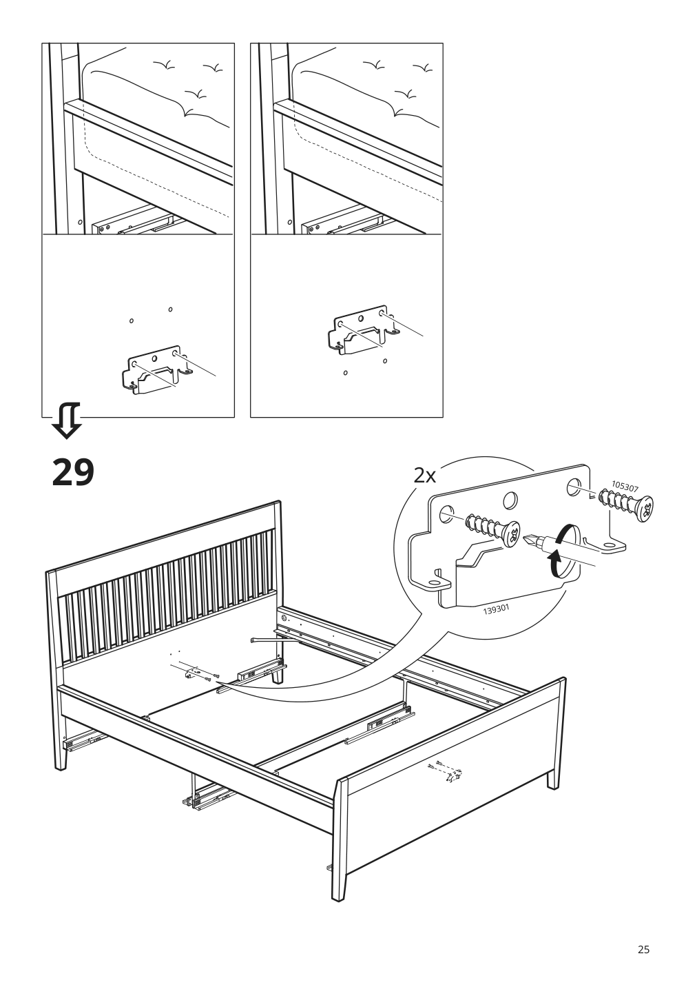 Assembly instructions for IKEA Idanaes bed frame with storage white | Page 25 - IKEA IDANÄS bed frame with storage 493.922.28