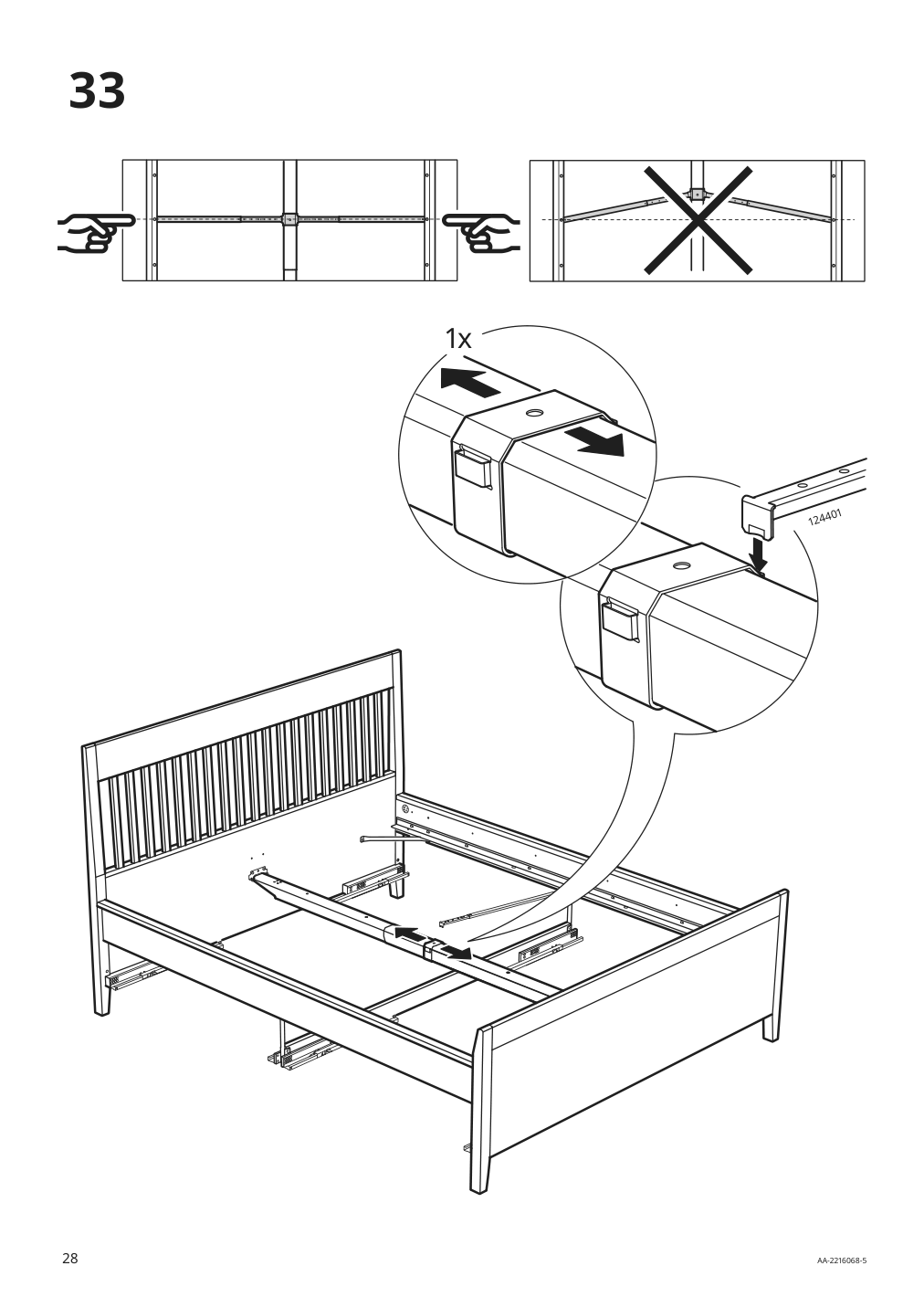 Assembly instructions for IKEA Idanaes bed frame with storage white | Page 28 - IKEA IDANÄS bed frame with storage 493.922.28