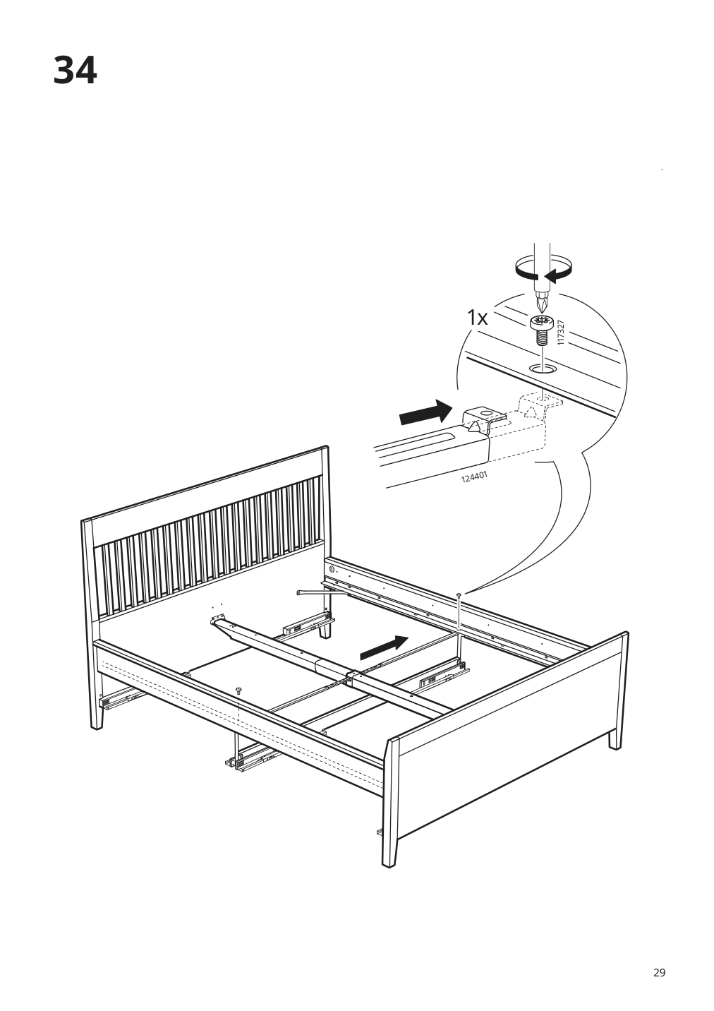 Assembly instructions for IKEA Idanaes bed frame with storage white | Page 29 - IKEA IDANÄS bed frame with storage 493.922.28