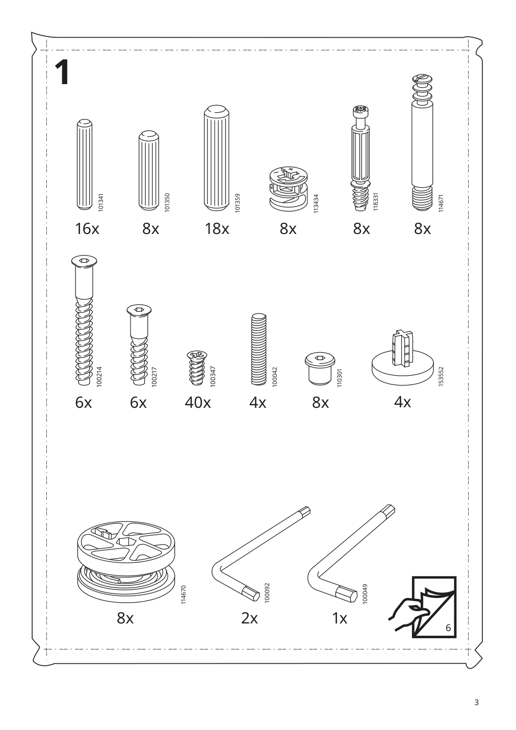 Assembly instructions for IKEA Idanaes bed frame with storage white | Page 3 - IKEA IDANÄS bed frame with storage 493.922.28