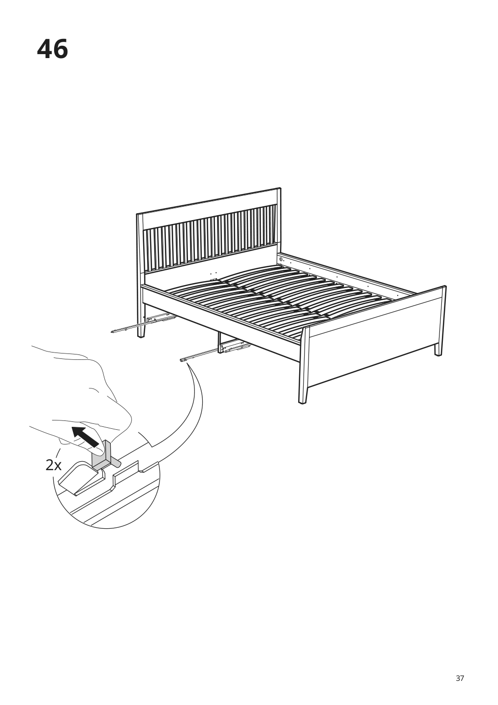 Assembly instructions for IKEA Idanaes bed frame with storage white | Page 37 - IKEA IDANÄS bed frame with storage 493.922.28