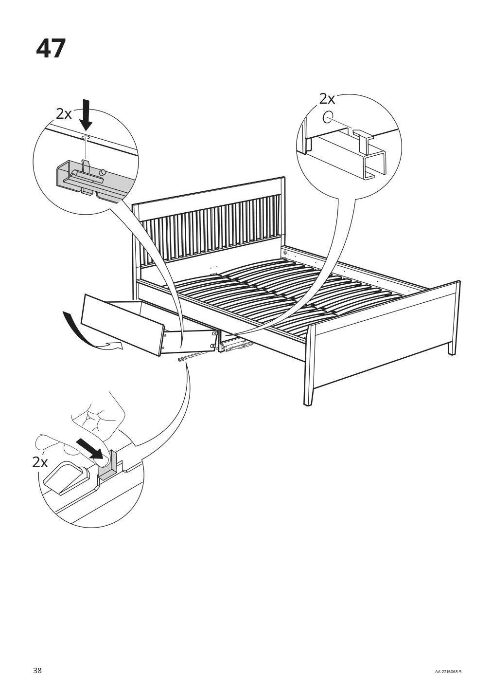 Assembly instructions for IKEA Idanaes bed frame with storage white | Page 38 - IKEA IDANÄS bed frame with storage 493.922.28