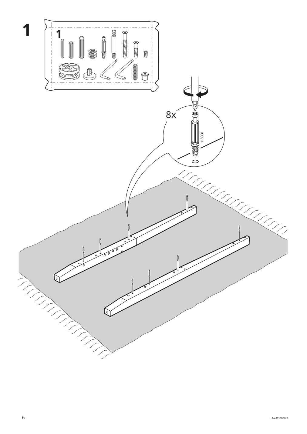 Assembly instructions for IKEA Idanaes bed frame with storage white | Page 6 - IKEA IDANÄS bed frame with storage 493.922.28