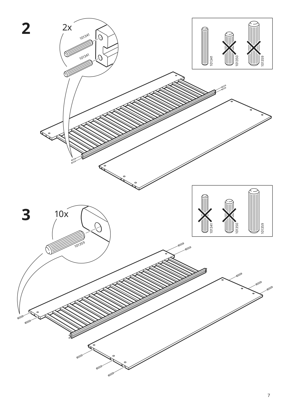 Assembly instructions for IKEA Idanaes bed frame with storage white | Page 7 - IKEA IDANÄS bed frame with storage 493.922.28