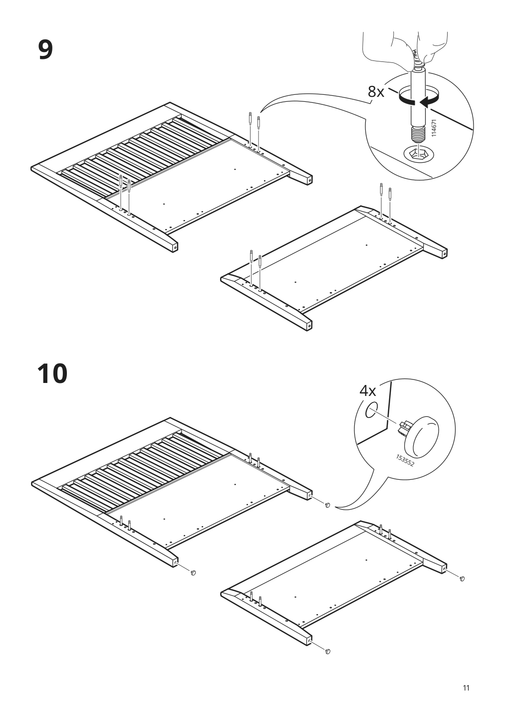 Assembly instructions for IKEA Idanaes bed frame with storage dark brown stained | Page 11 - IKEA IDANÄS bed frame with storage 293.883.31