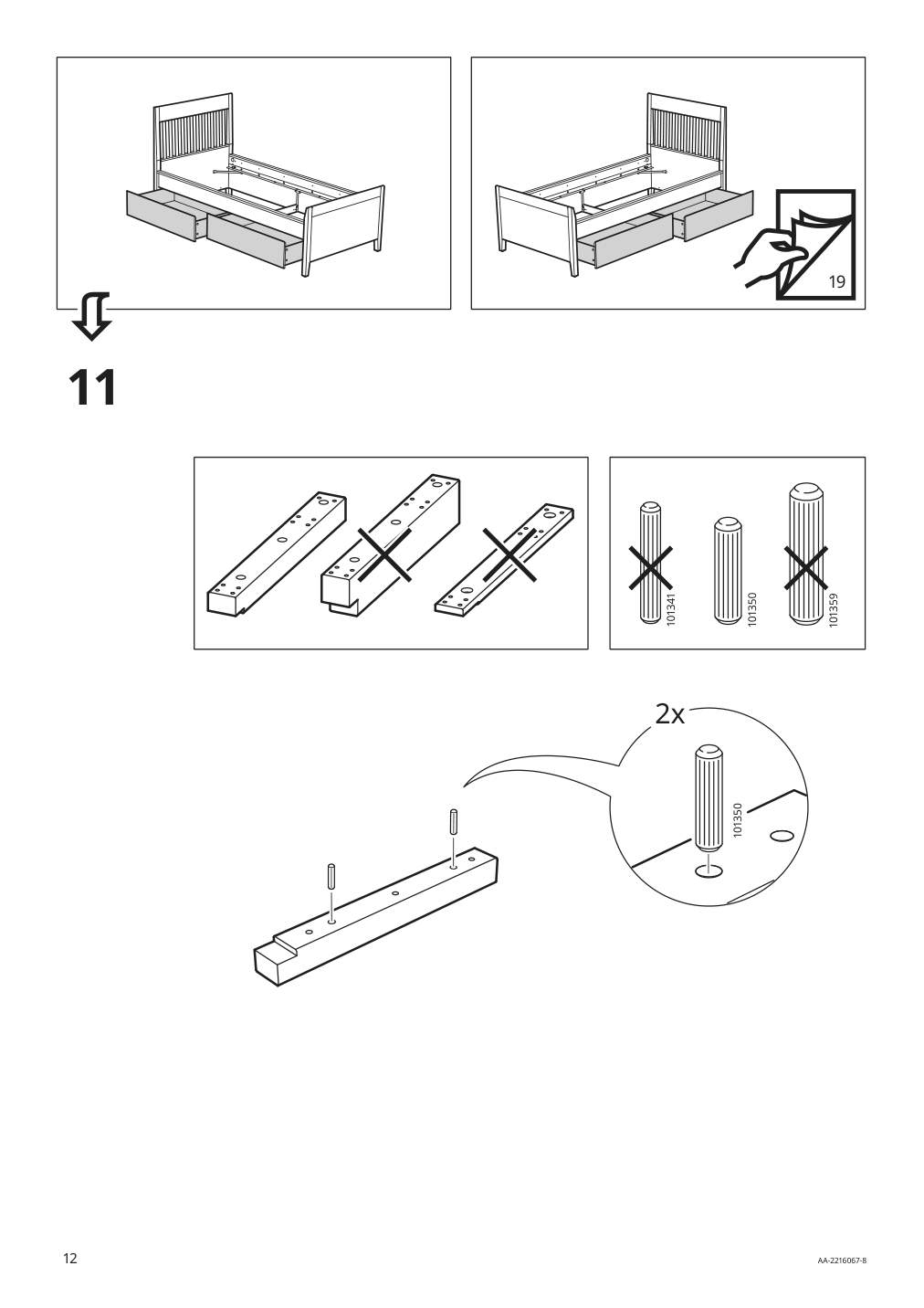 Assembly instructions for IKEA Idanaes bed frame with storage dark brown stained | Page 12 - IKEA IDANÄS bed frame with storage 293.883.31