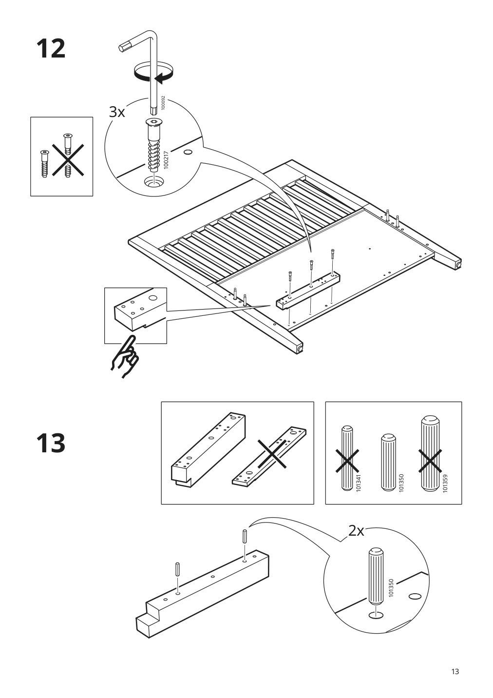 Assembly instructions for IKEA Idanaes bed frame with storage dark brown stained | Page 13 - IKEA IDANÄS bed frame with storage 293.883.31