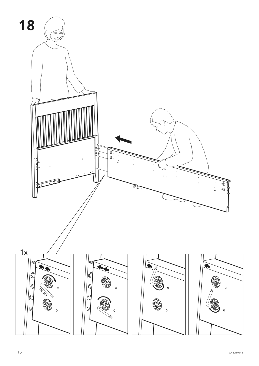 Assembly instructions for IKEA Idanaes bed frame with storage dark brown stained | Page 16 - IKEA IDANÄS bed frame with storage 293.883.31