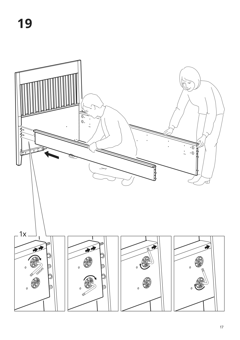 Assembly instructions for IKEA Idanaes bed frame with storage dark brown stained | Page 17 - IKEA IDANÄS bed frame with storage 293.883.31