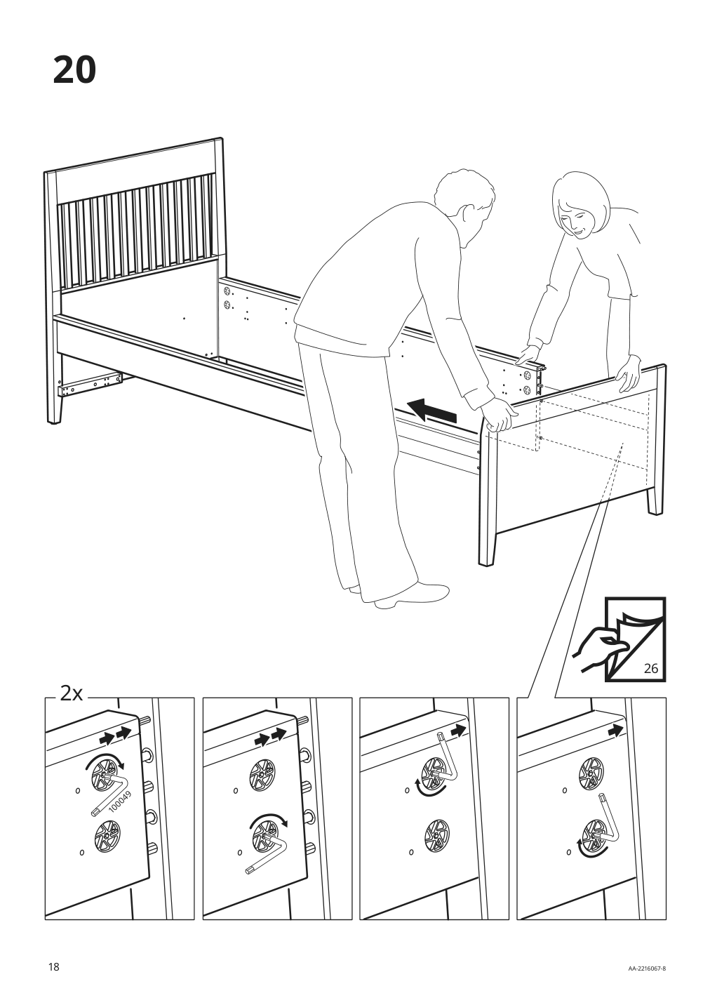 Assembly instructions for IKEA Idanaes bed frame with storage dark brown stained | Page 18 - IKEA IDANÄS bed frame with storage 293.883.31