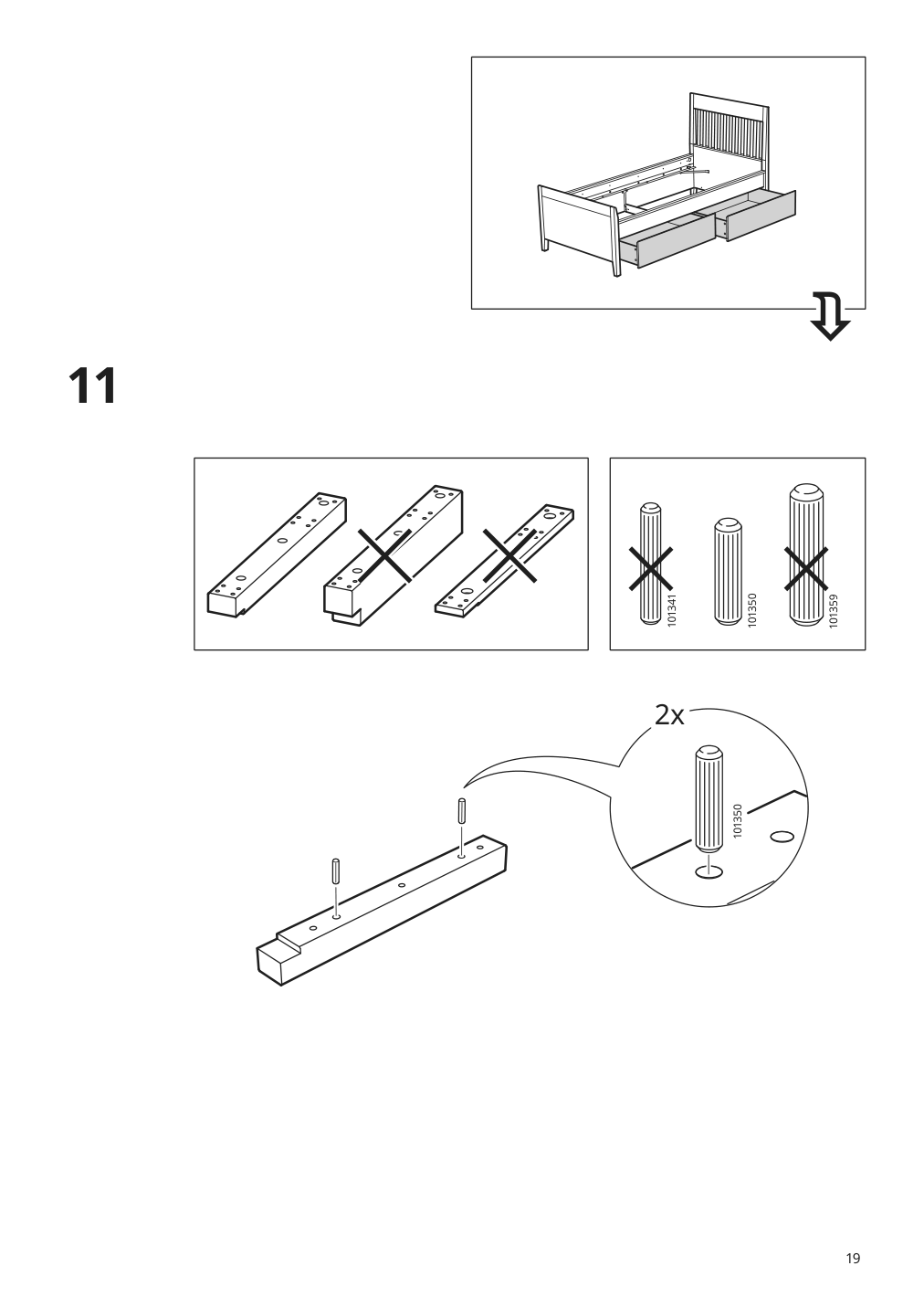 Assembly instructions for IKEA Idanaes bed frame with storage dark brown stained | Page 19 - IKEA IDANÄS bed frame with storage 293.883.31