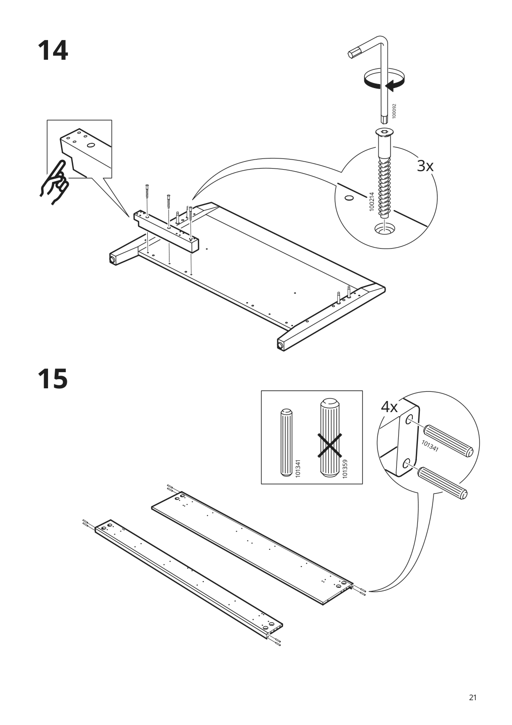 Assembly instructions for IKEA Idanaes bed frame with storage dark brown stained | Page 21 - IKEA IDANÄS bed frame with storage 293.883.31