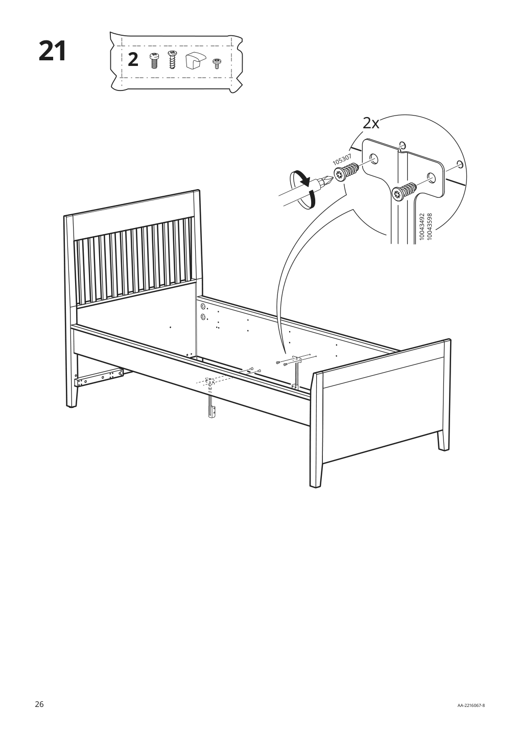 Assembly instructions for IKEA Idanaes bed frame with storage dark brown stained | Page 26 - IKEA IDANÄS bed frame with storage 293.883.31