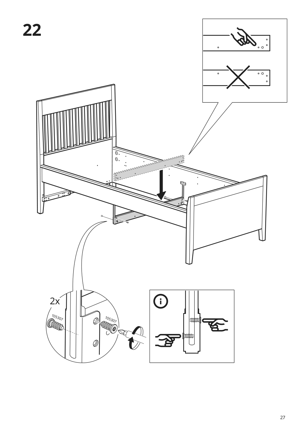 Assembly instructions for IKEA Idanaes bed frame with storage dark brown stained | Page 27 - IKEA IDANÄS bed frame with storage 293.883.31