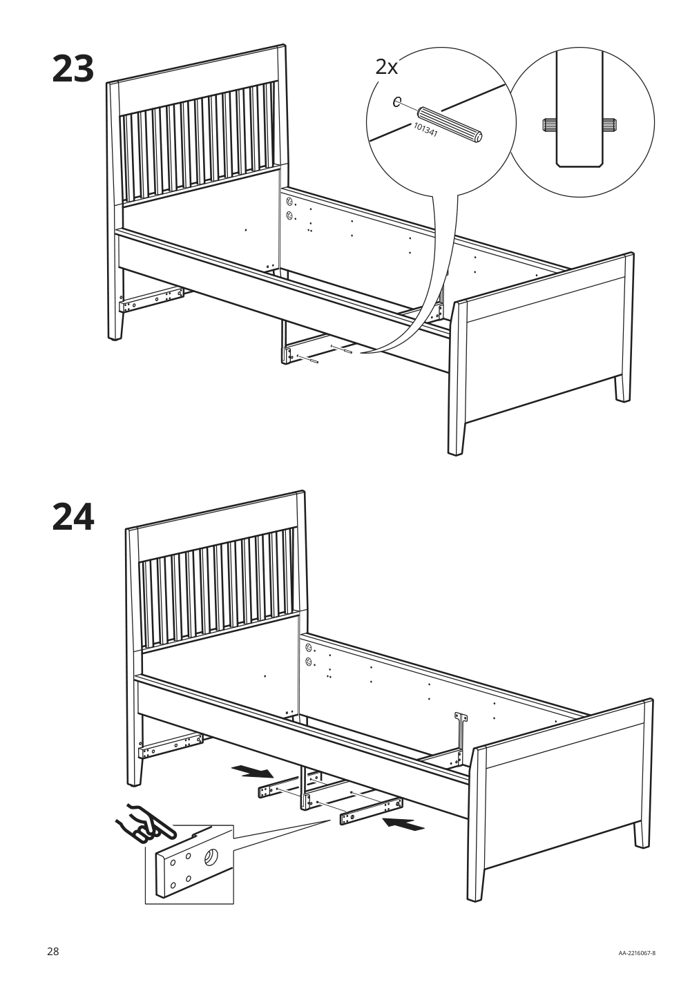 Assembly instructions for IKEA Idanaes bed frame with storage dark brown stained | Page 28 - IKEA IDANÄS bed frame with storage 293.883.31