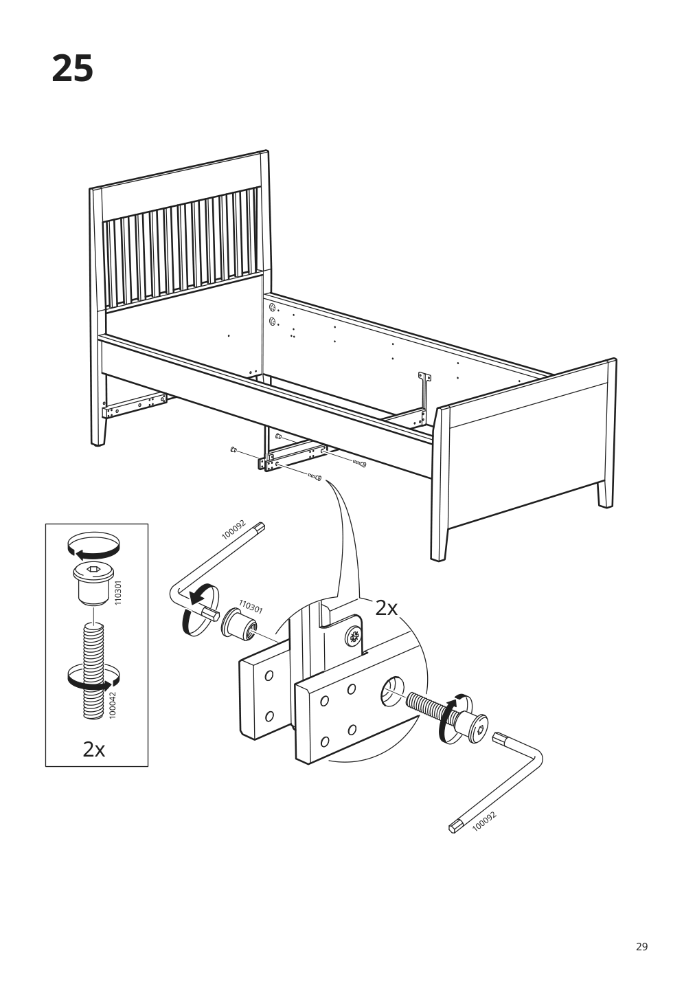 Assembly instructions for IKEA Idanaes bed frame with storage dark brown stained | Page 29 - IKEA IDANÄS bed frame with storage 293.883.31