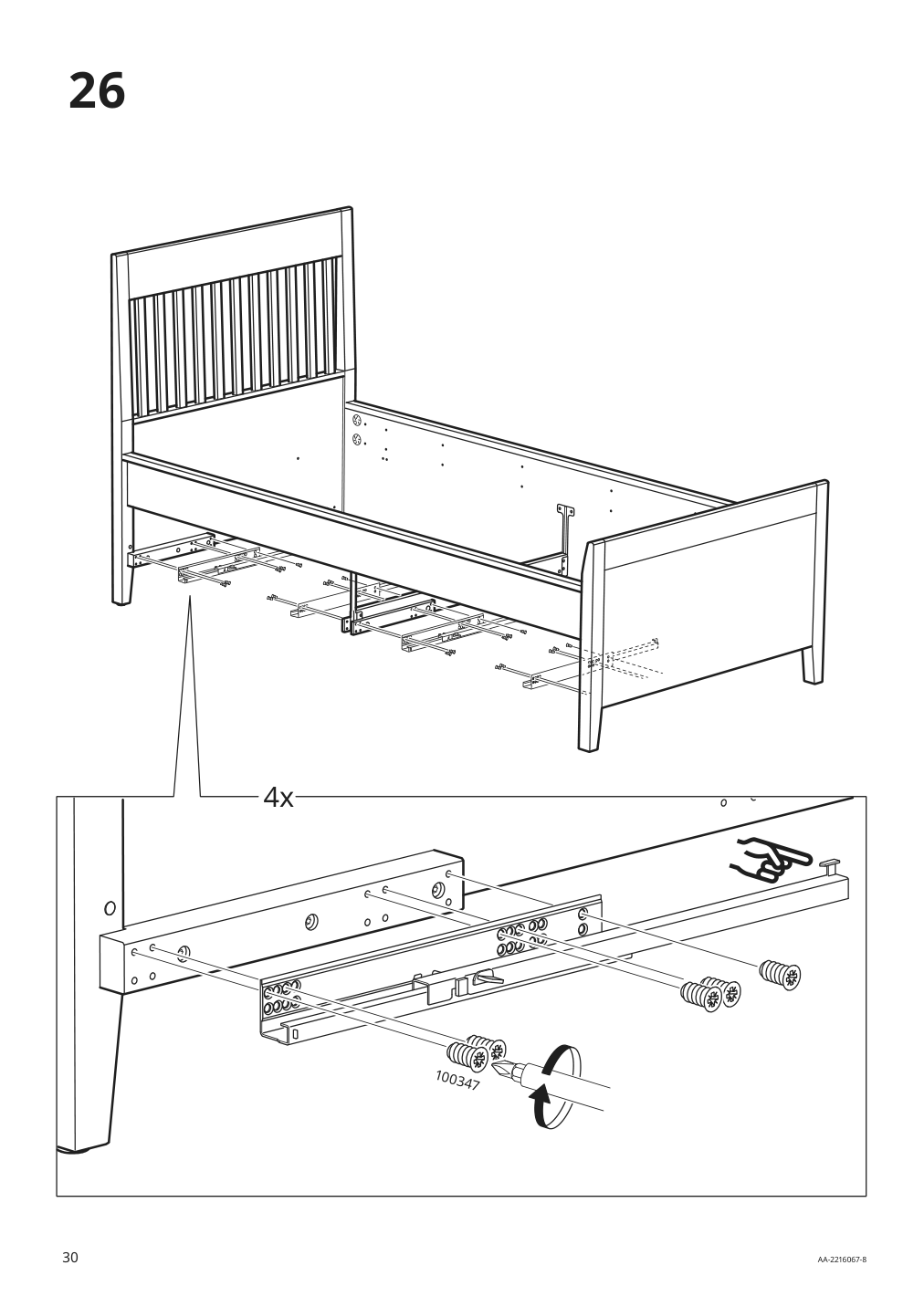 Assembly instructions for IKEA Idanaes bed frame with storage dark brown stained | Page 30 - IKEA IDANÄS bed frame with storage 293.883.31