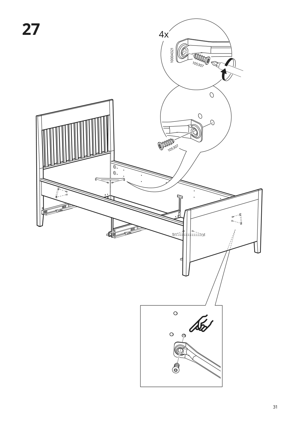 Assembly instructions for IKEA Idanaes bed frame with storage dark brown stained | Page 31 - IKEA IDANÄS bed frame with storage 293.883.31