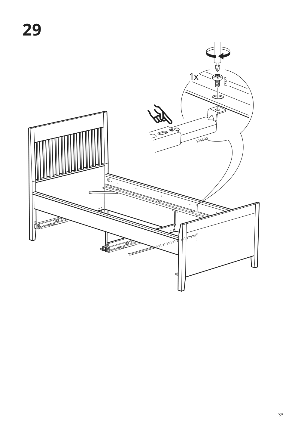 Assembly instructions for IKEA Idanaes bed frame with storage dark brown stained | Page 33 - IKEA IDANÄS bed frame with storage 293.883.31