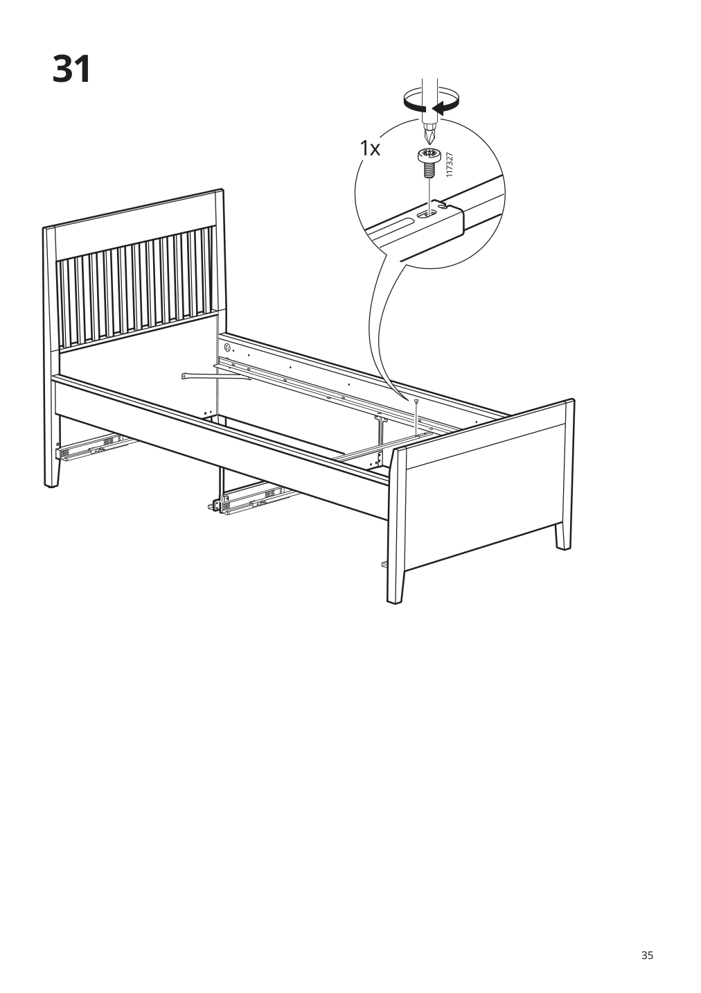 Assembly instructions for IKEA Idanaes bed frame with storage dark brown stained | Page 35 - IKEA IDANÄS bed frame with storage 293.883.31