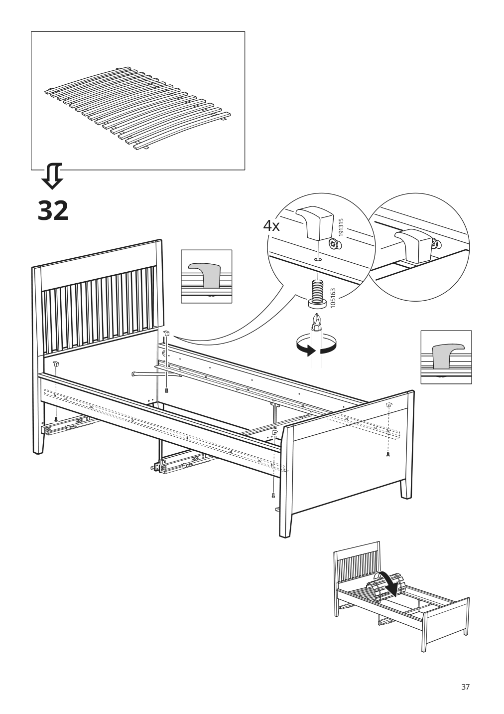 Assembly instructions for IKEA Idanaes bed frame with storage dark brown stained | Page 37 - IKEA IDANÄS bed frame with storage 293.883.31