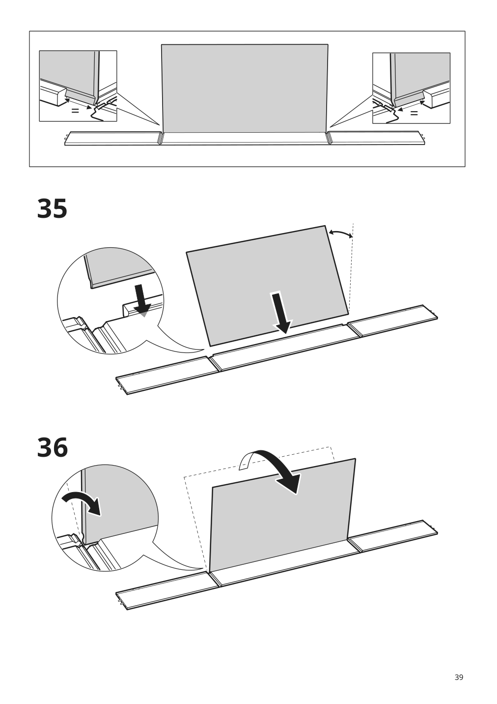 Assembly instructions for IKEA Idanaes bed frame with storage dark brown stained | Page 39 - IKEA IDANÄS bed frame with storage 293.883.31