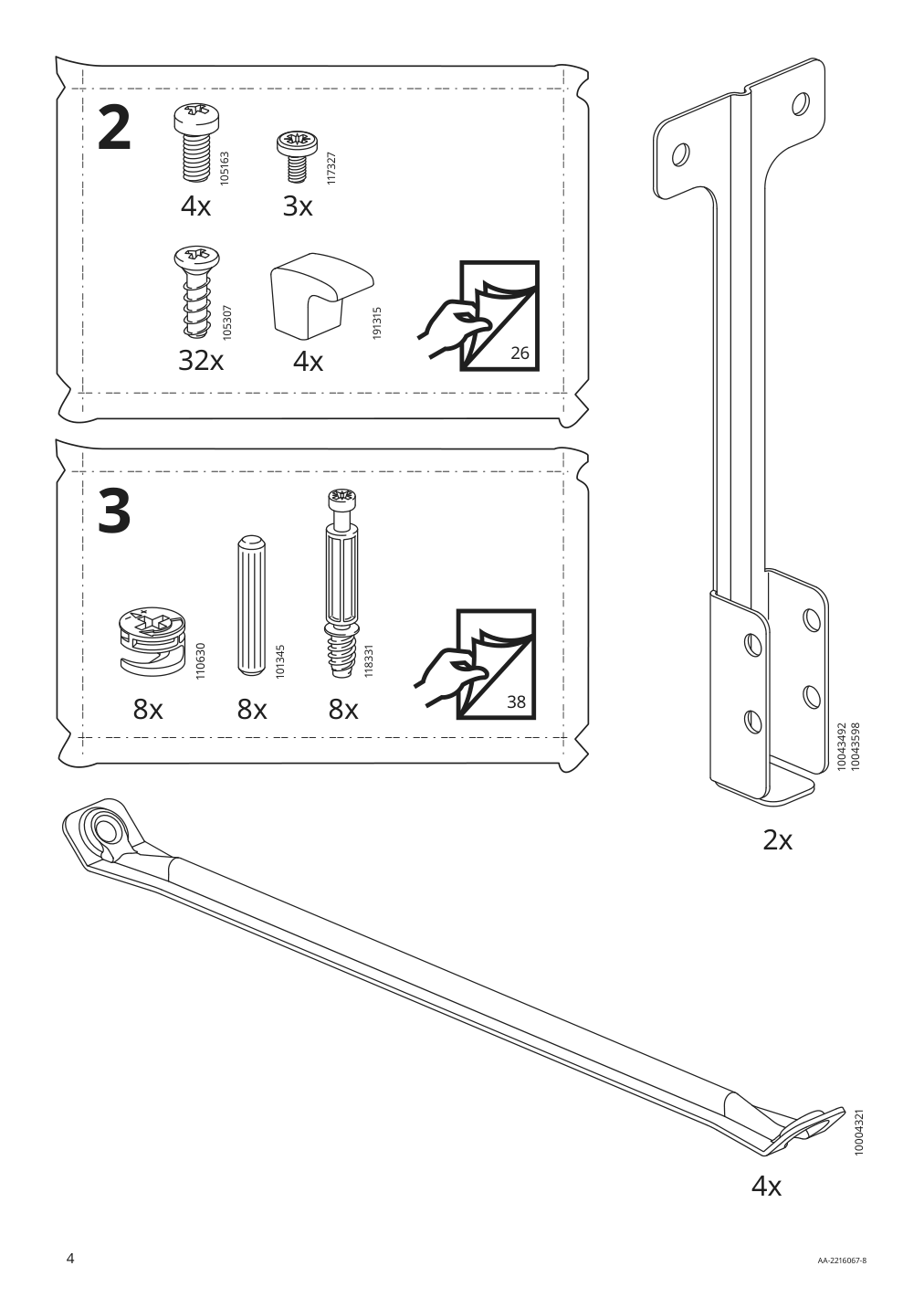 Assembly instructions for IKEA Idanaes bed frame with storage dark brown stained | Page 4 - IKEA IDANÄS bed frame with storage 293.883.31