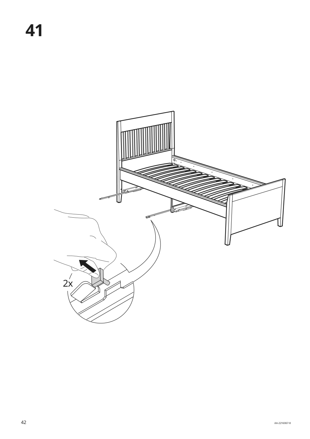 Assembly instructions for IKEA Idanaes bed frame with storage dark brown stained | Page 42 - IKEA IDANÄS bed frame with storage 293.883.31