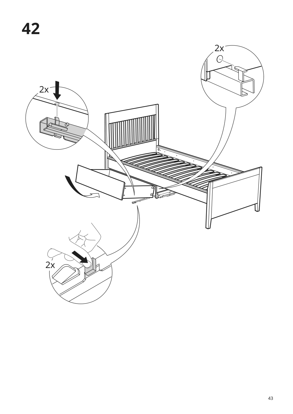 Assembly instructions for IKEA Idanaes bed frame with storage dark brown stained | Page 43 - IKEA IDANÄS bed frame with storage 293.883.31