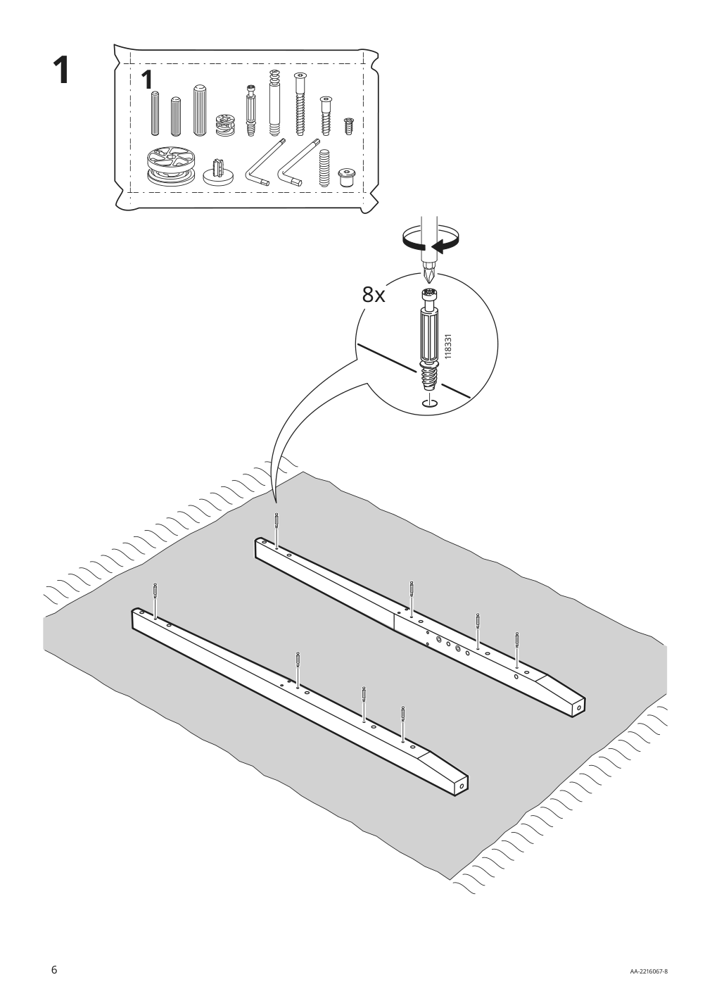 Assembly instructions for IKEA Idanaes bed frame with storage dark brown stained | Page 6 - IKEA IDANÄS bed frame with storage 293.883.31