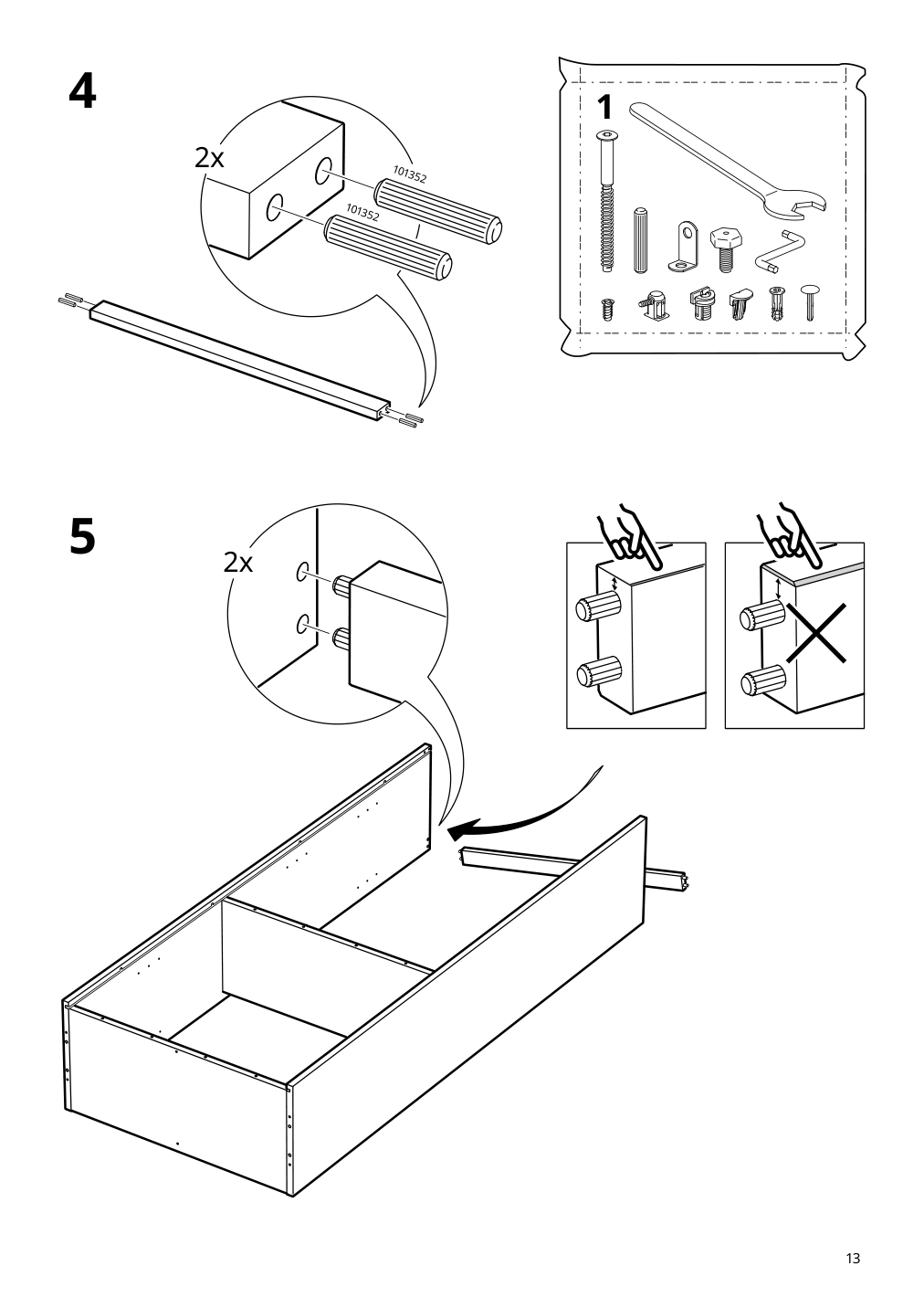 Assembly instructions for IKEA Idanaes bookcase white | Page 13 - IKEA IDANÄS storage combination w/glass doors 794.372.73