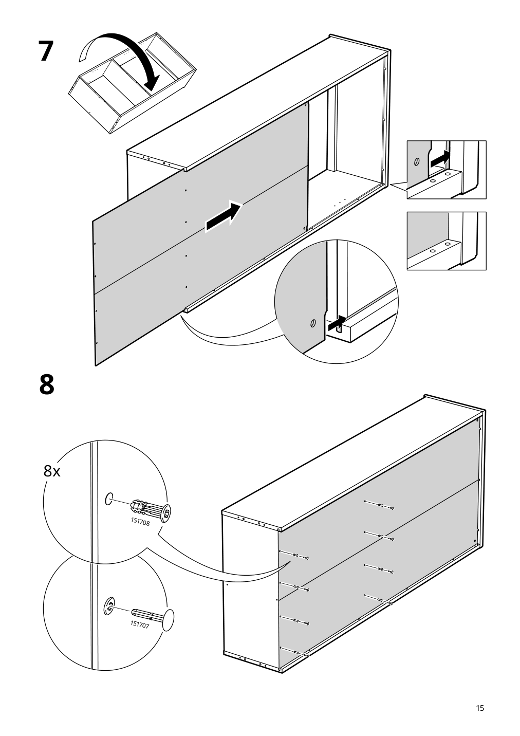 Assembly instructions for IKEA Idanaes bookcase white | Page 15 - IKEA IDANÄS storage combination w/glass doors 794.372.73