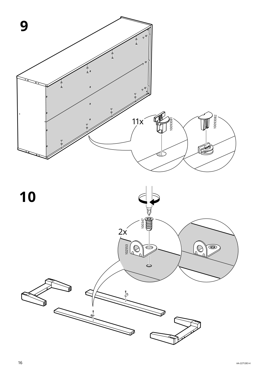 Assembly instructions for IKEA Idanaes bookcase white | Page 16 - IKEA IDANÄS TV storage combination 995.727.31